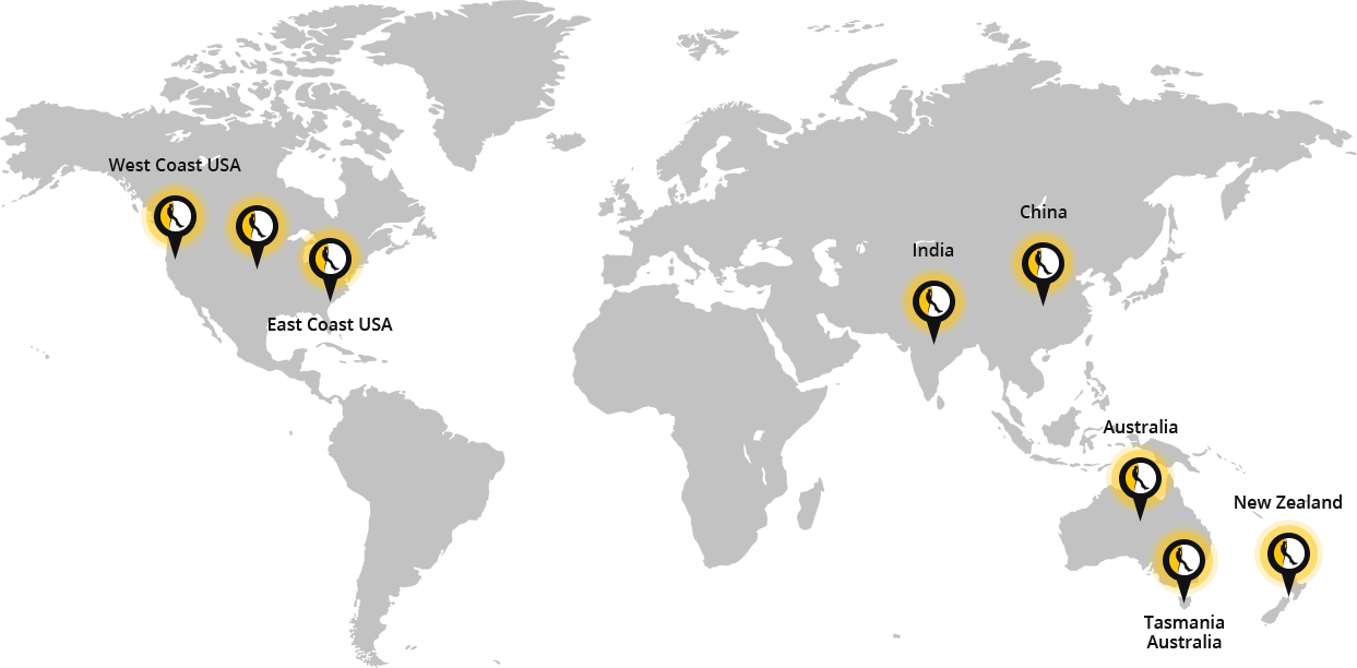 Where Rope Access operates around the world.